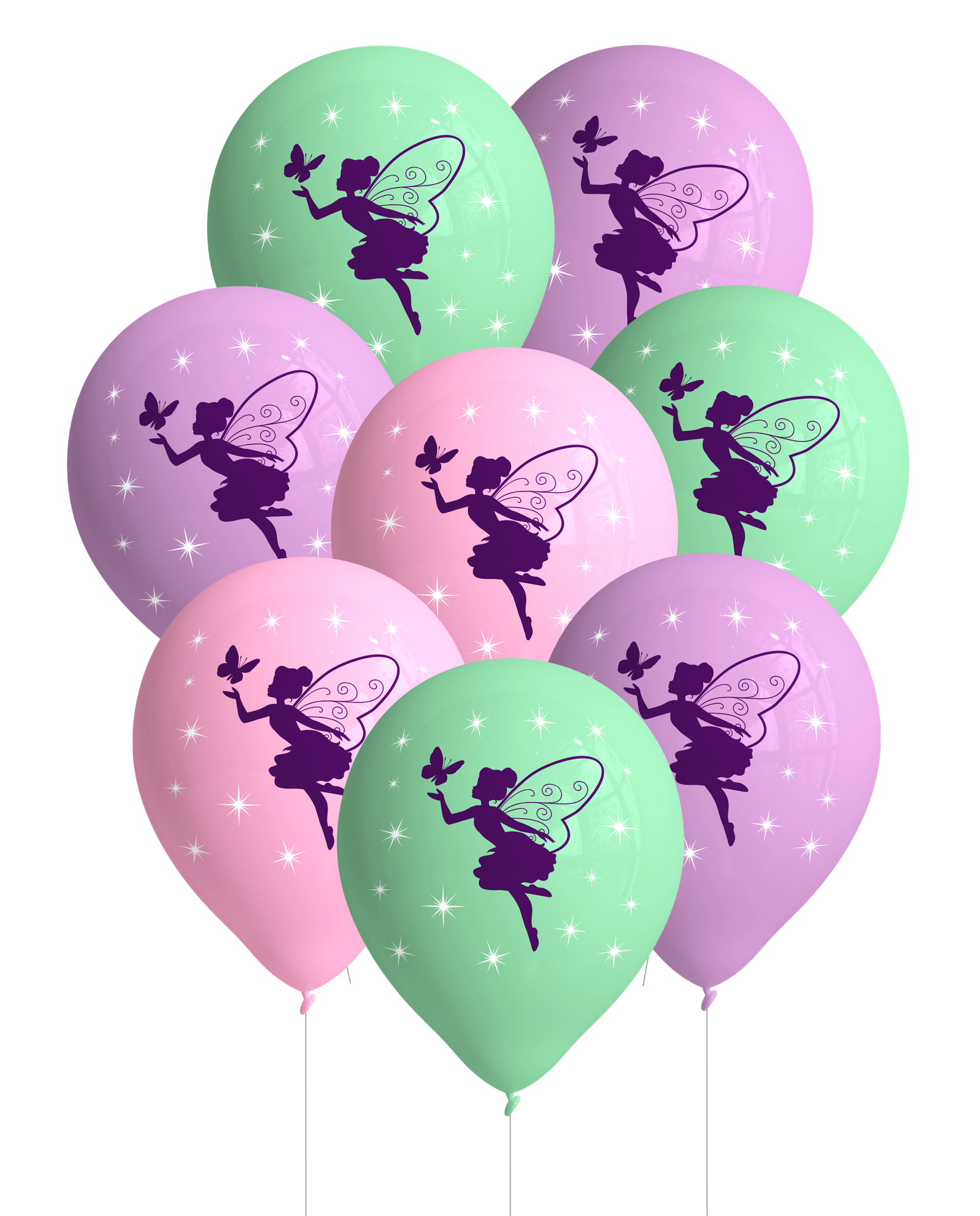 8 Globos Latex 27 cm Floral Fairy Sparkle