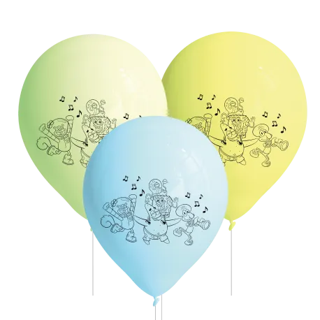 8 ballons en latex Bob l'éponge