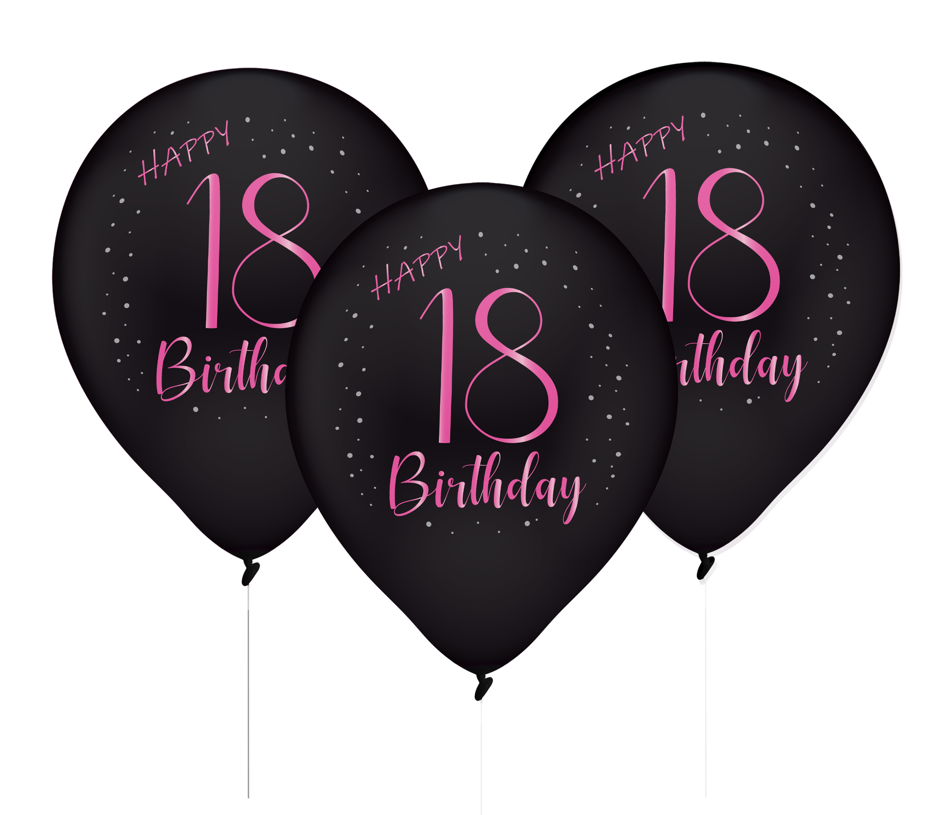 8 Globos Latex Elegant Pink 18 años