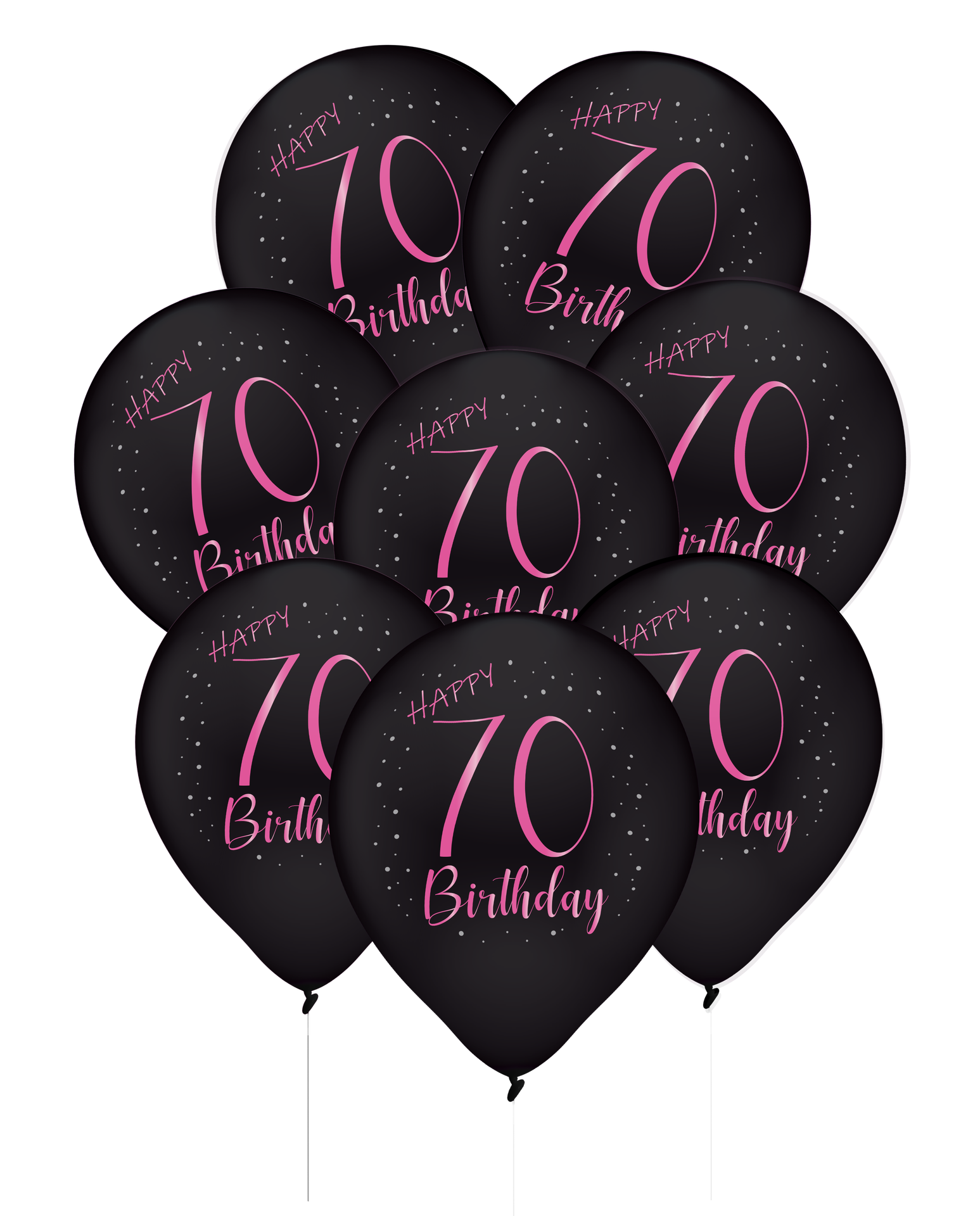 8 Globos Latex Elegant Pink 70 años