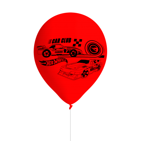 8 Globos Latex Hot Wheels