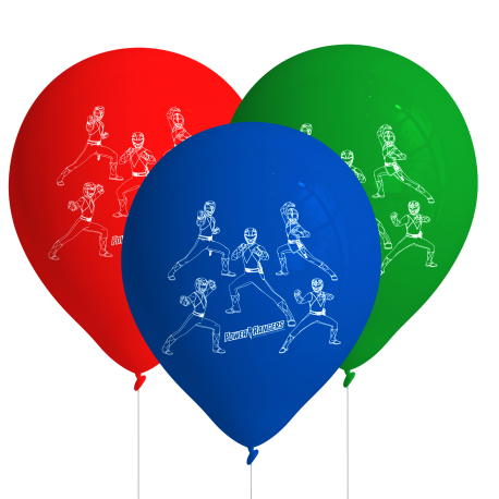 8 palloncini in lattice Power Rangers