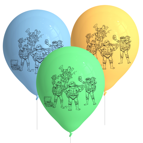 8 palloncini in lattice delle Tartarughe Ninja