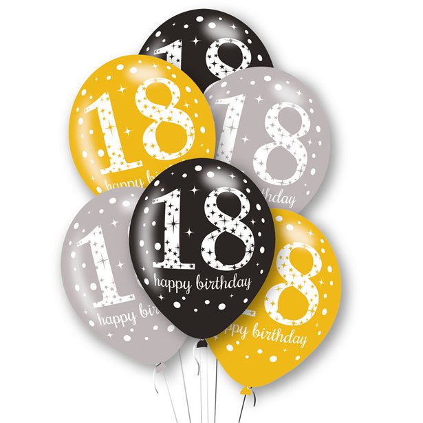 8 Globos de Látex 18 Años Elegante