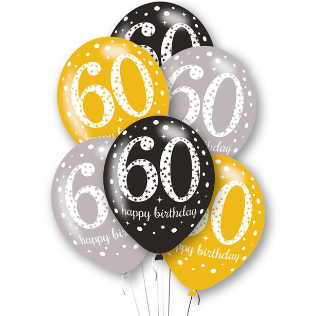 8 Globos de Látex 60 Años Elegante