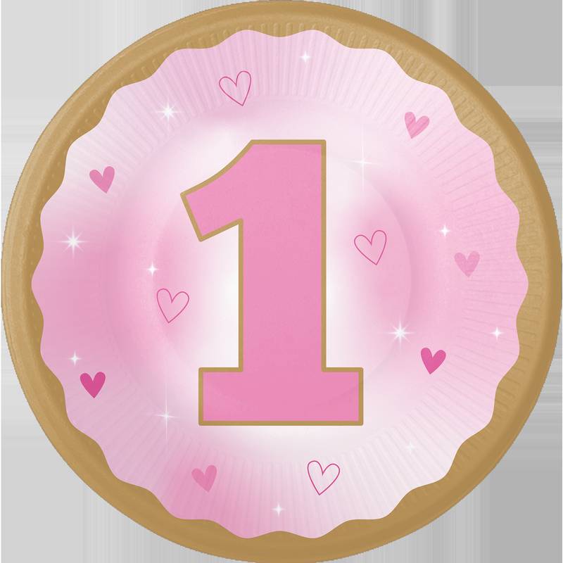 8 Platos Primer Año Niña 23 cm