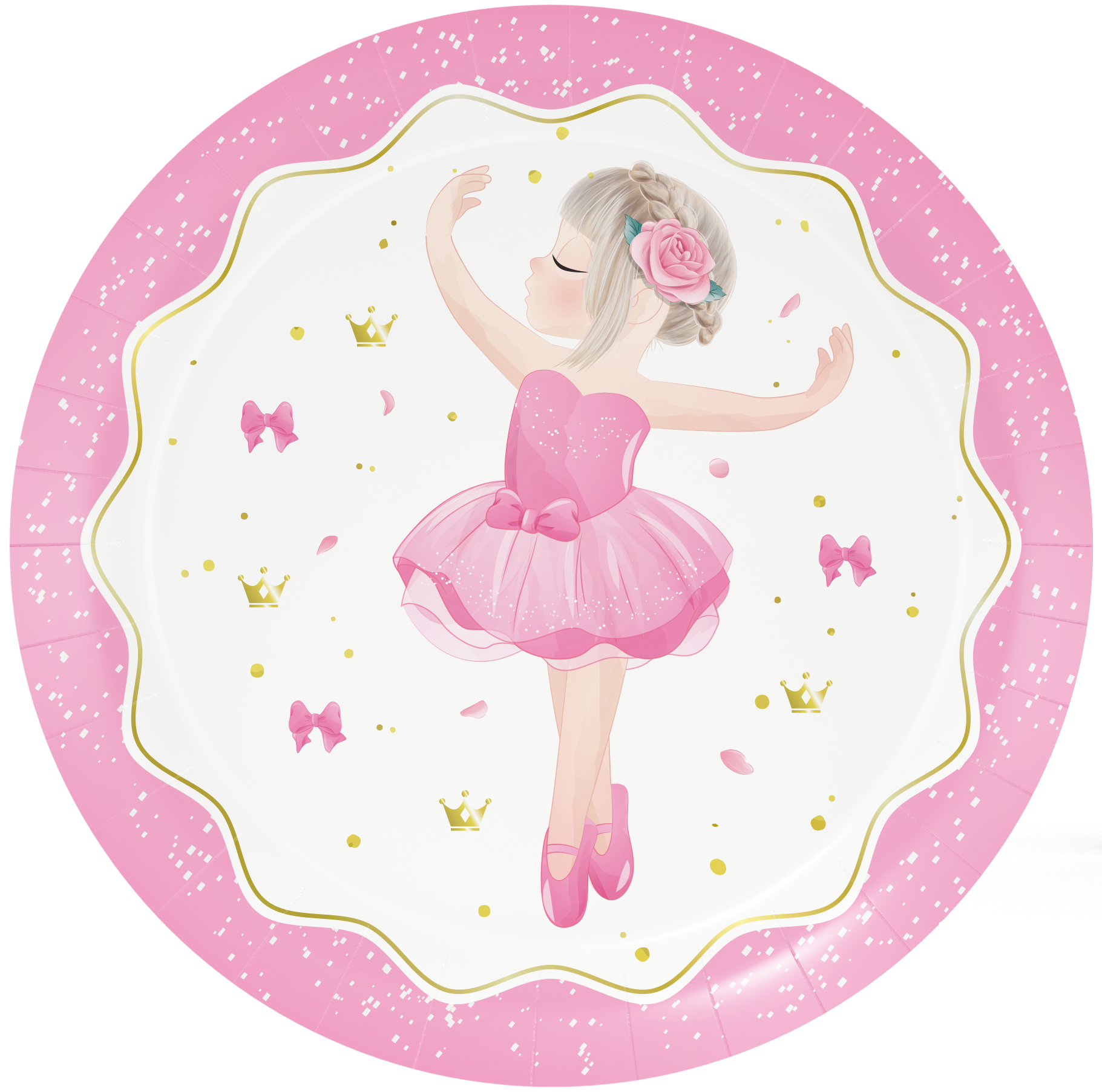 8 Platos 23 cm Ballet Party