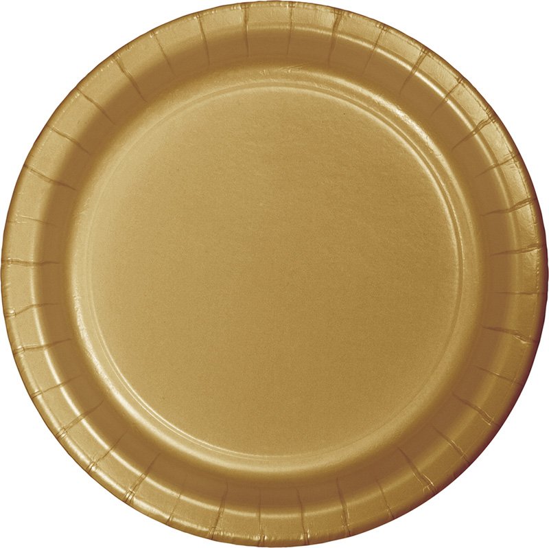 8 PLATOS 23 CM GLITTERING GOLD