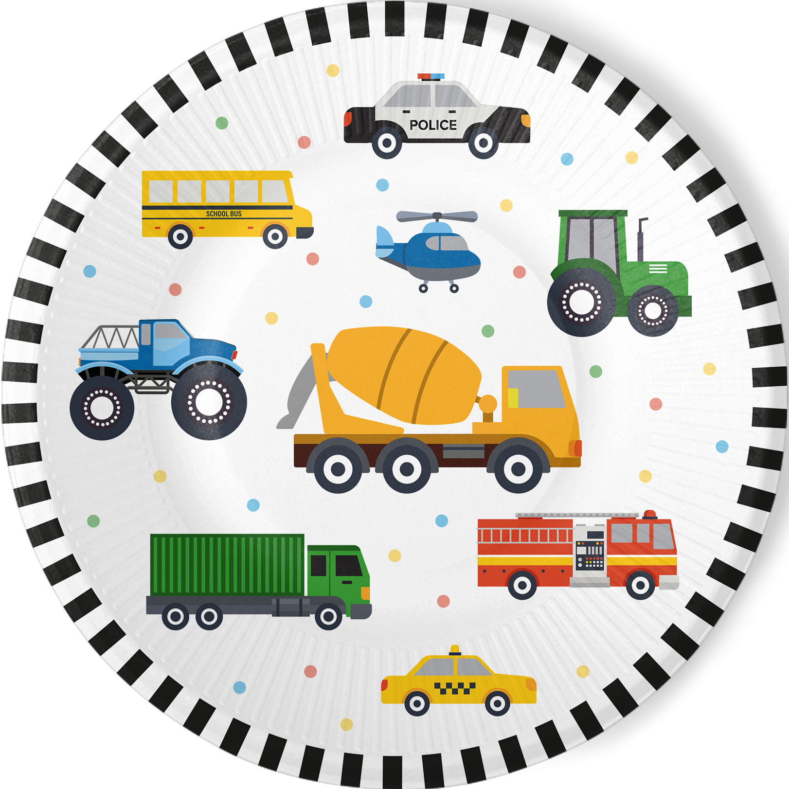 8 Platos 23 cm Traffic Party