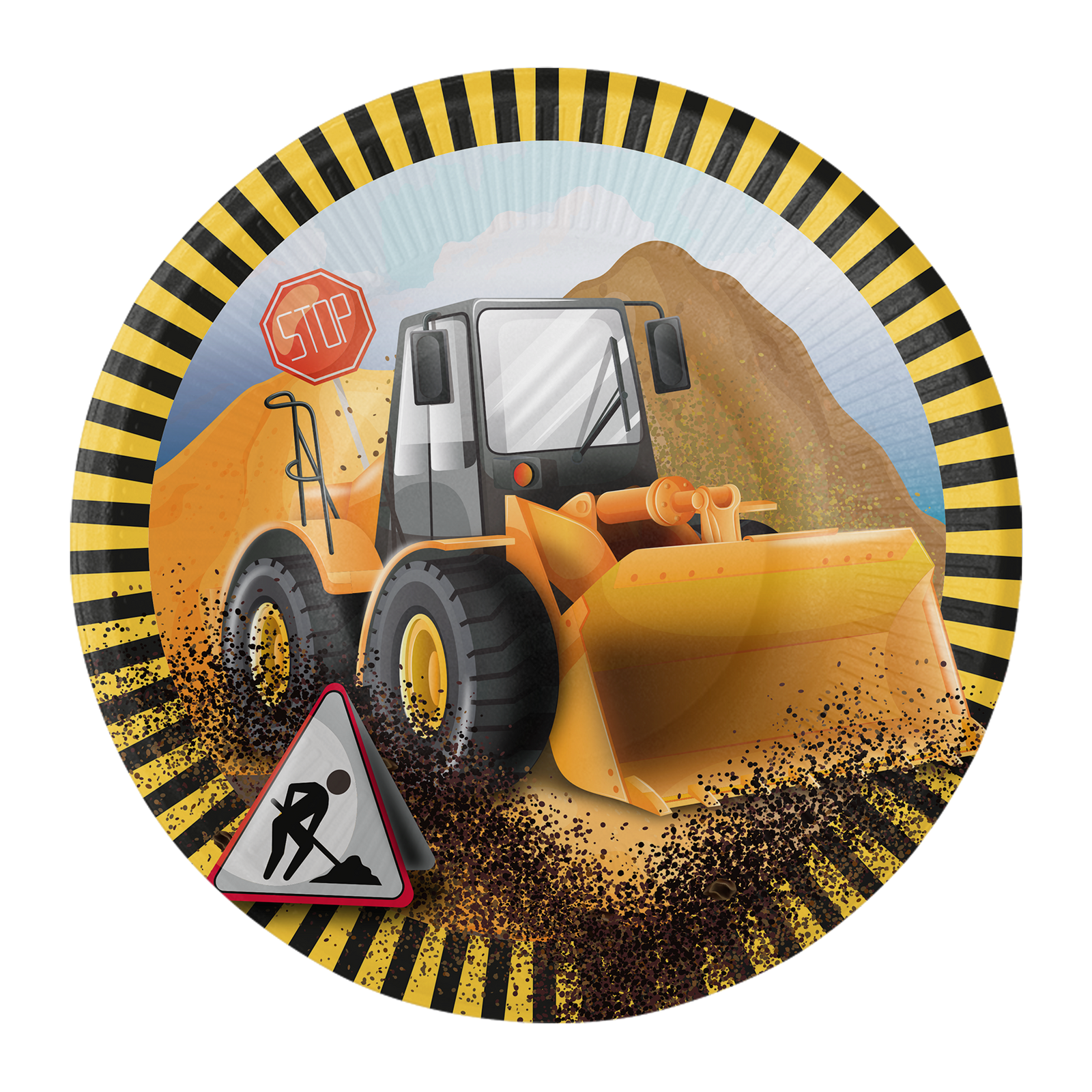 8 Platos 18 cm BIG DIG CONSTRUCCION