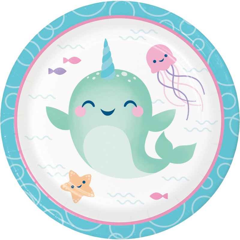 8 Piatti NARWHAL PARTY 18 cm