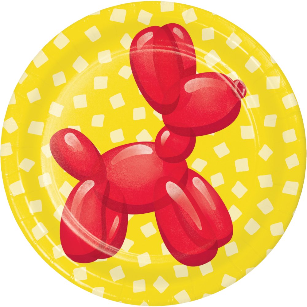 8 Piatti 18 cm ANIMALI DA FESTA A PALLONCINO