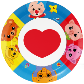 8 Piatti 23 Cm Clown Plim Plim