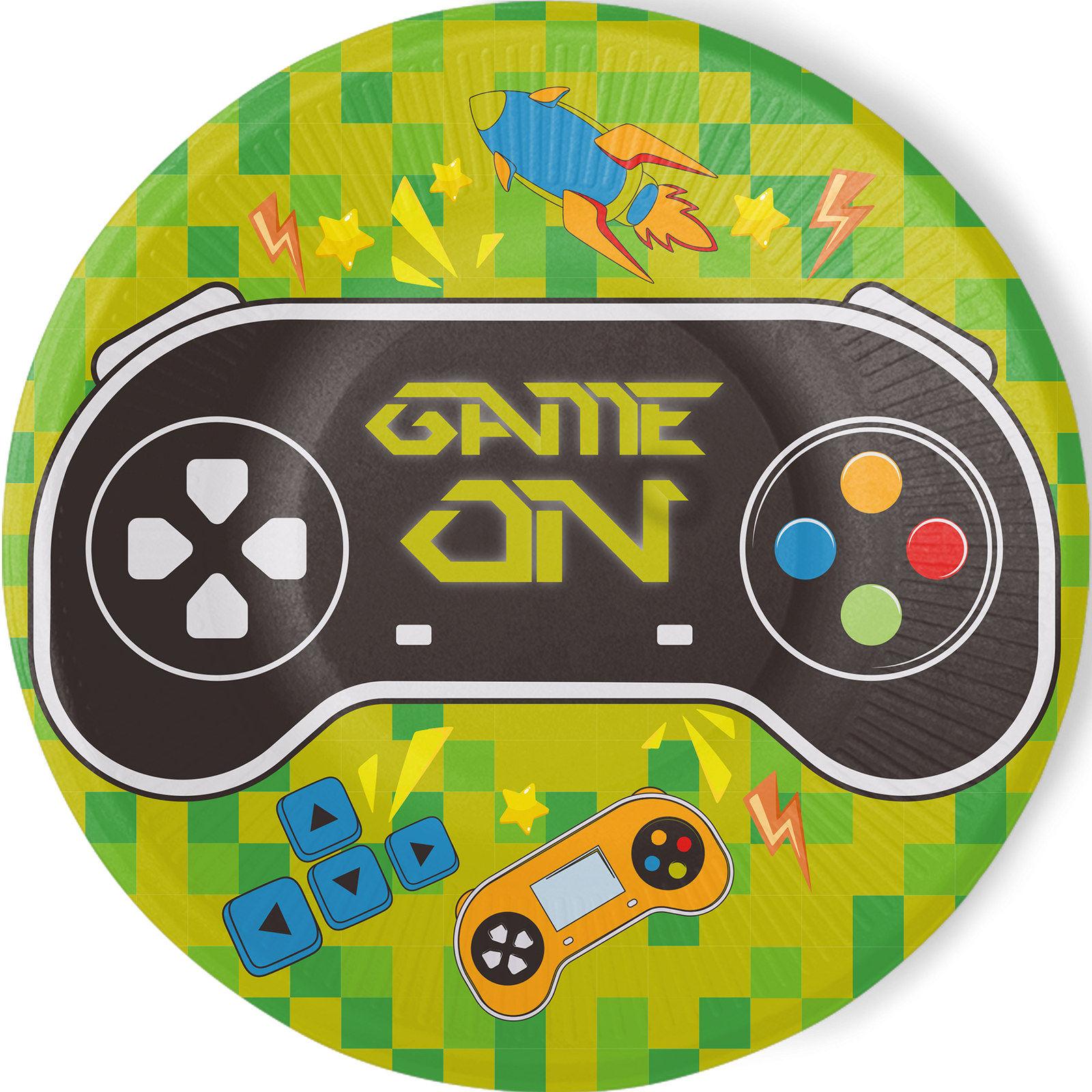 8 Platos Gaming Party 23 cm