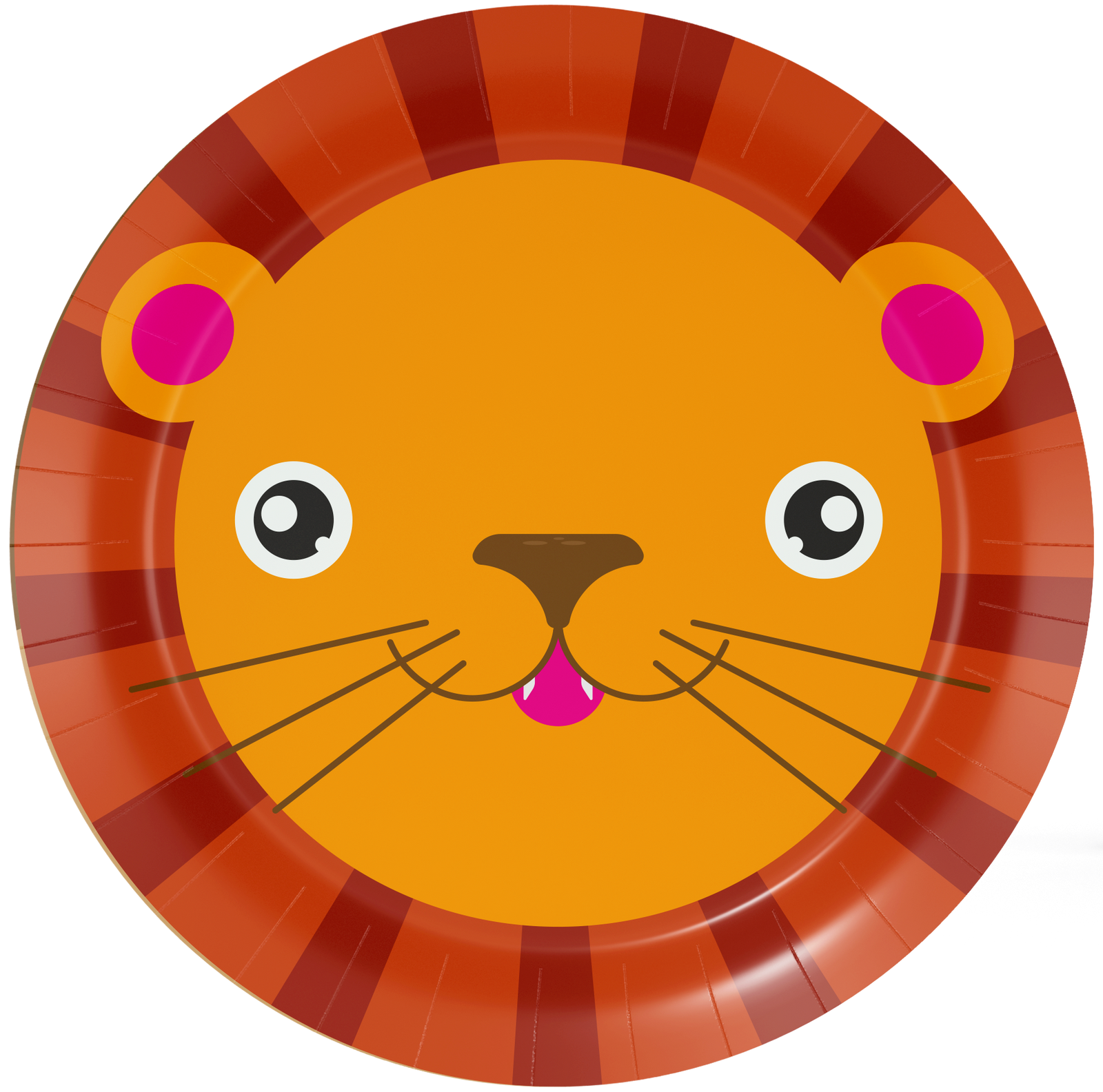 8 Platos 23 cm LION ANIMAL FACES