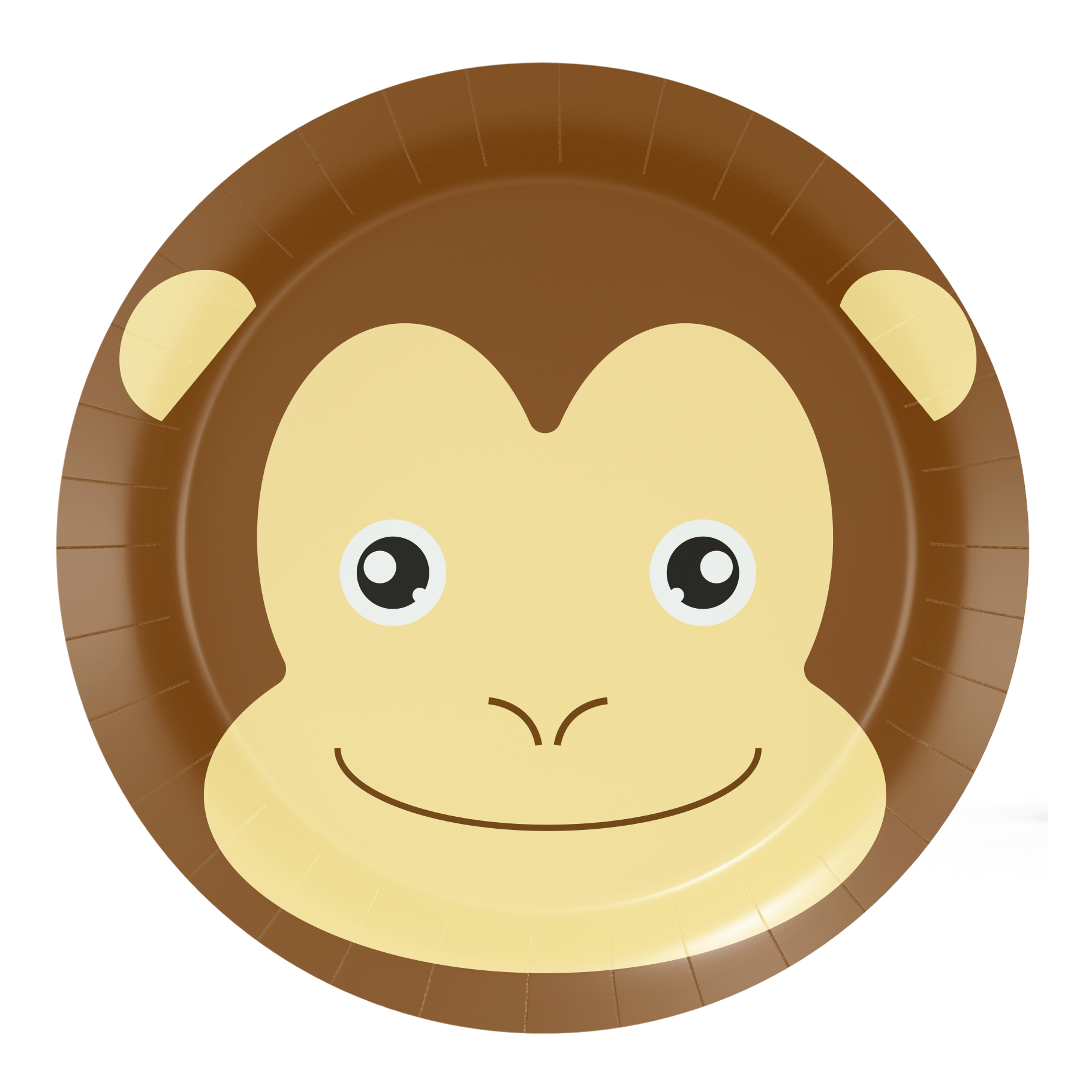 8 Platos 23 cm MONKEY ANIMAL FACES