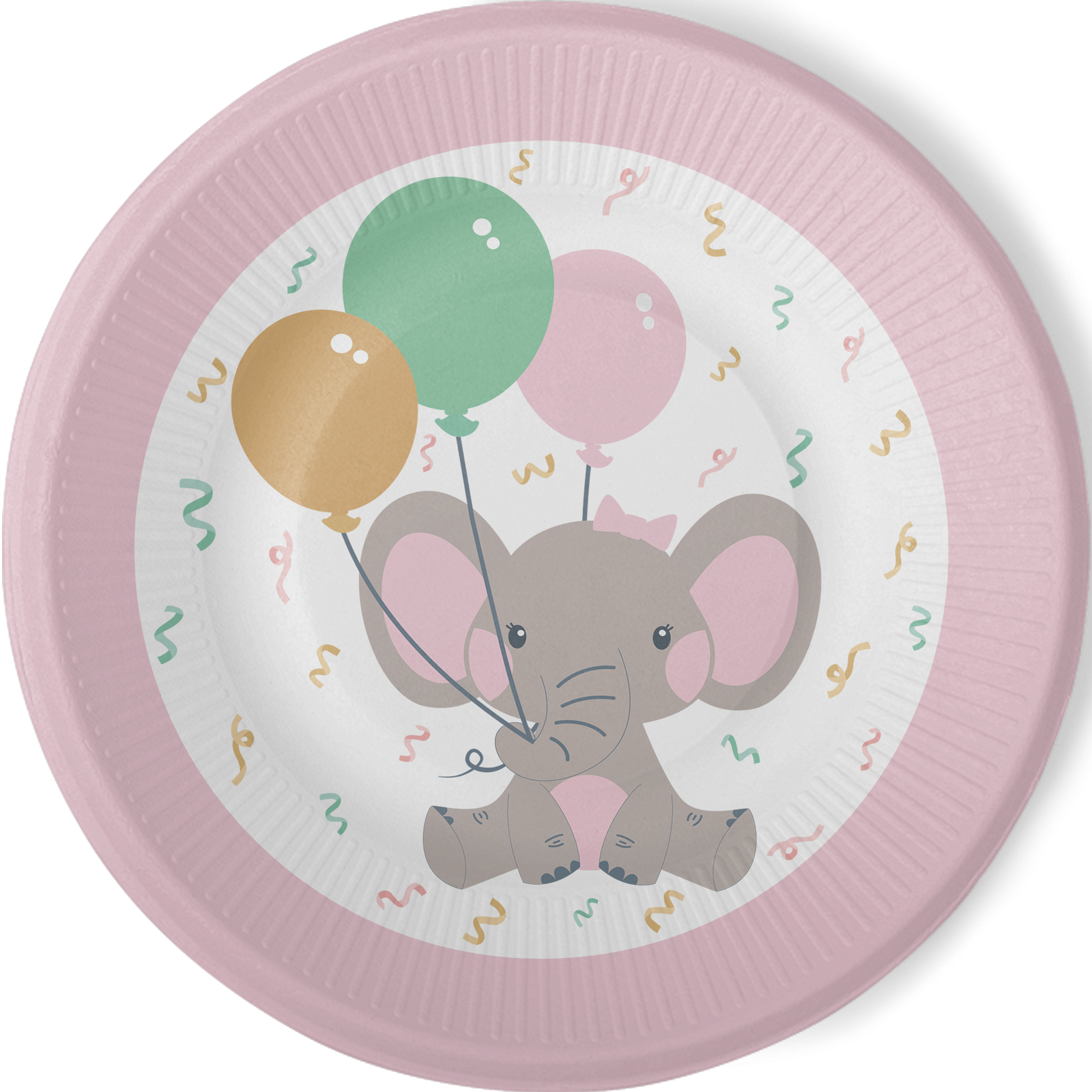 8 Platos 23 cm Pink Elephant