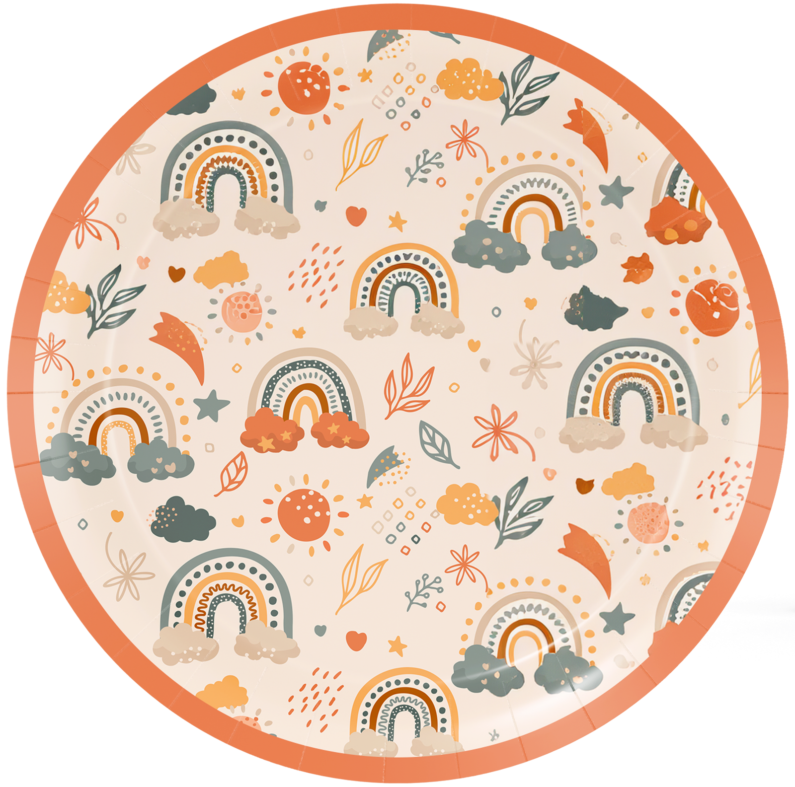 8 Platos Boho Rainbow 23 Cm
