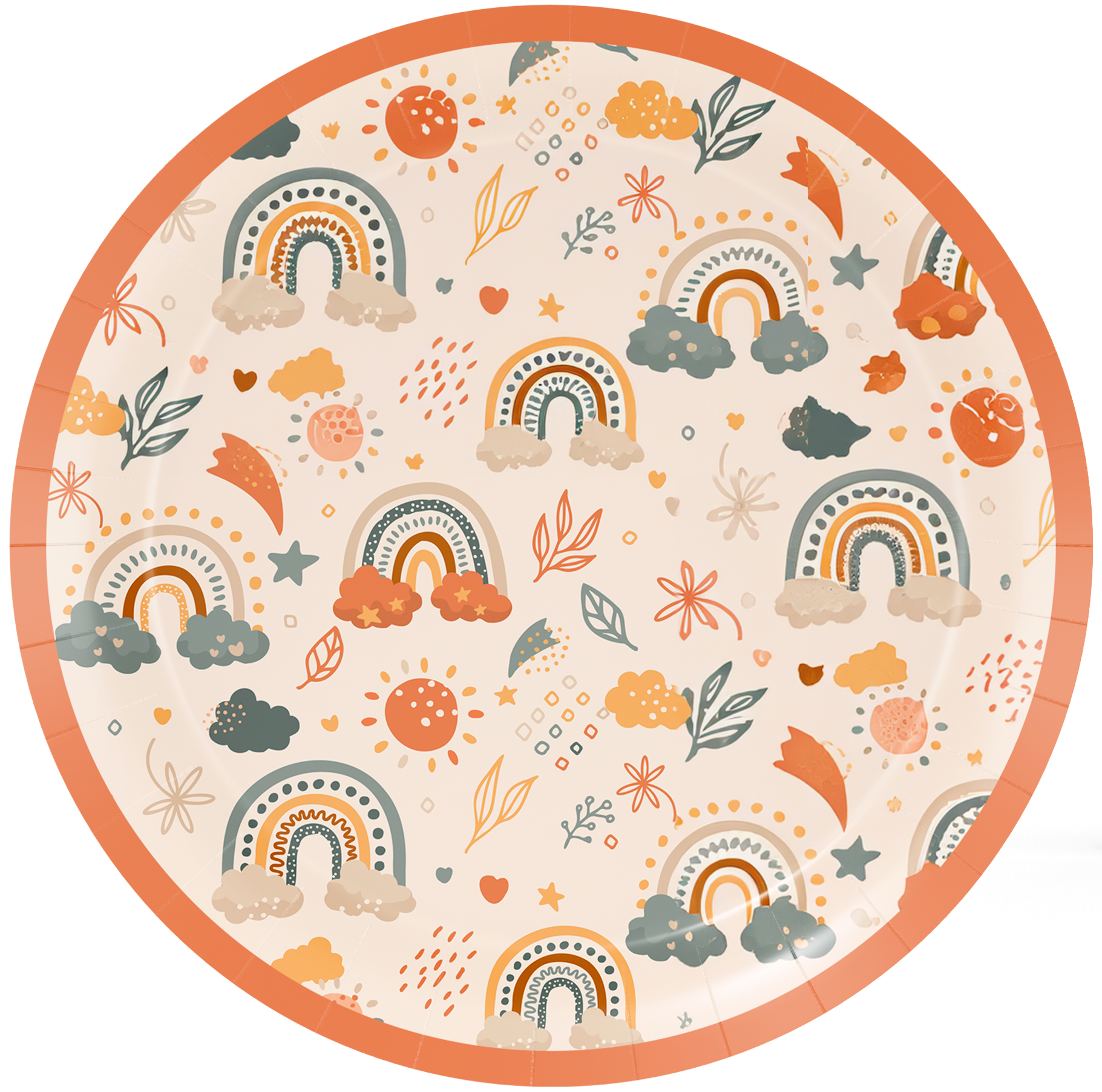 8 Platos Boho Rainbow 23 Cm