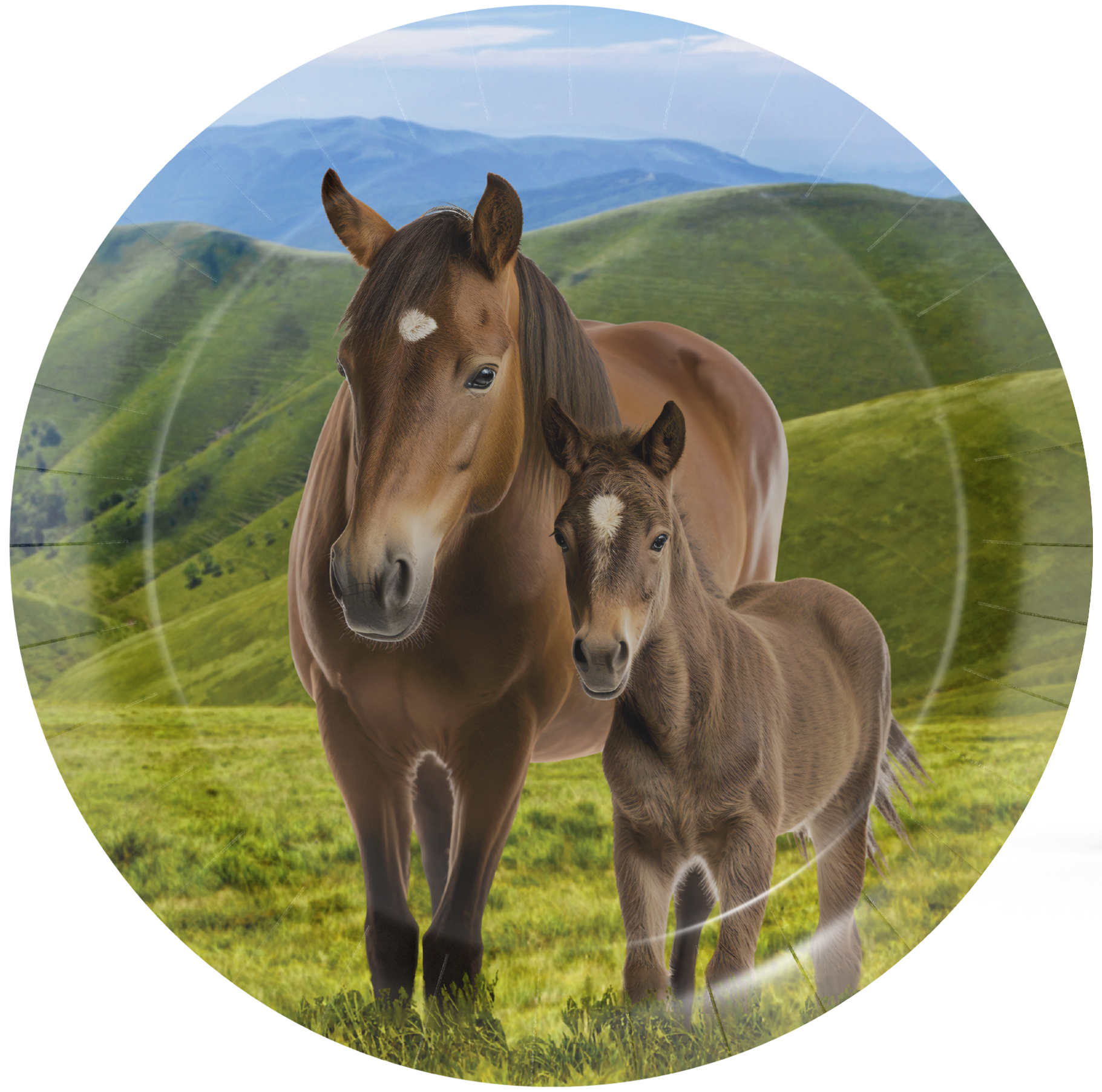 8 Platos Horse And Pony 23 cm