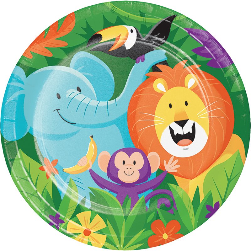 8 assiettes Jungle Safari 23 cm