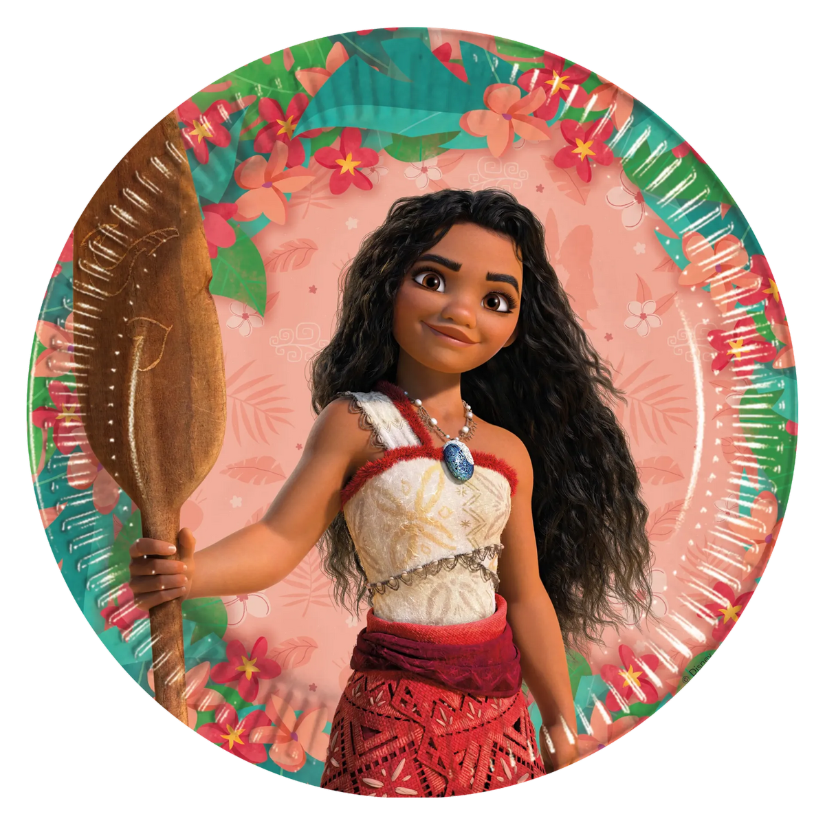 8 Platos de Papel Vaiana 23cm
