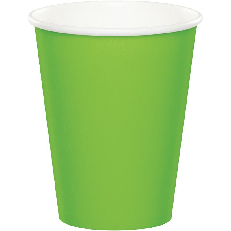 8 BICCHIERI DI CARTA 250 ML LIME FRESCO