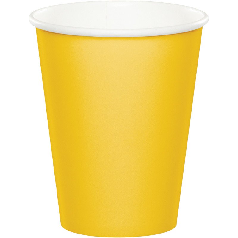 8 VASOS DE PAPEL 250 ML SCHOOL BUS YELLOW