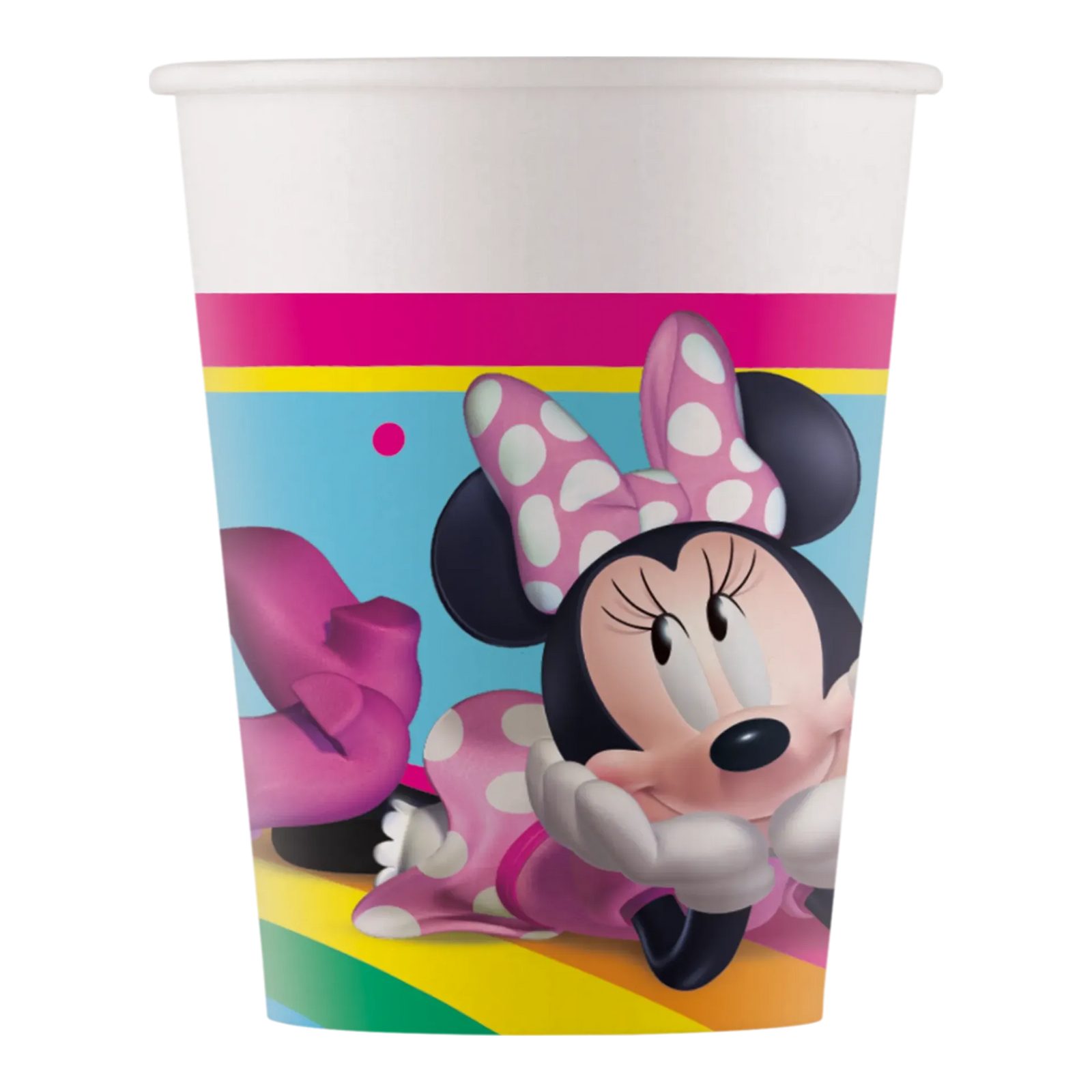 8 BICCHIERI DI CARTA MINNIE ARCOBALENO