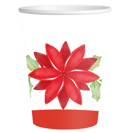 8 VASOS NAVIDAD PONSETIAS 250 ml