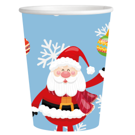 8 VASOS NAVIDAD SANTA 250 ml