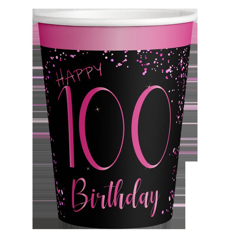 8 Vasos Elegant Pink 100 250 ml