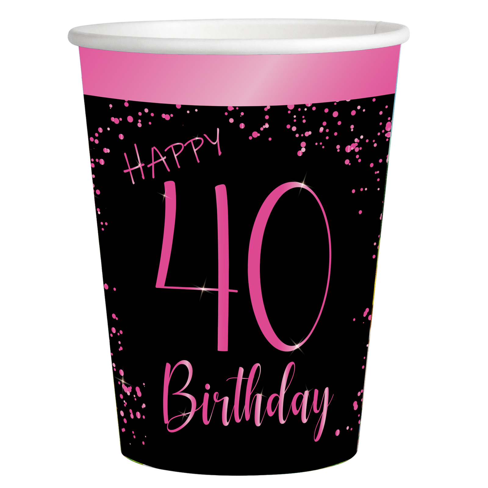 8 verres roses élégants 40e anniversaire 250 ml