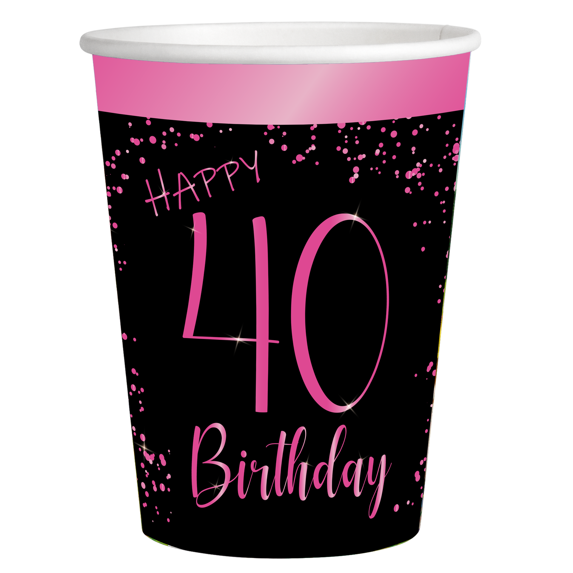 8 Vasos Elegant Pink 40 años 250 ml