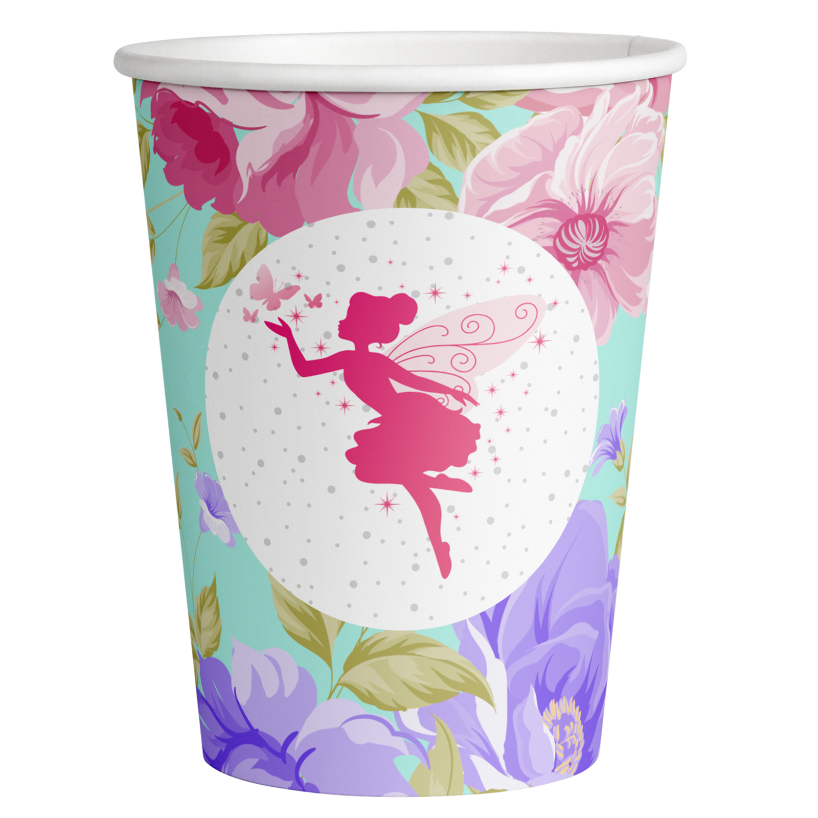 8 verres féeriques à fleurs de 250 ml