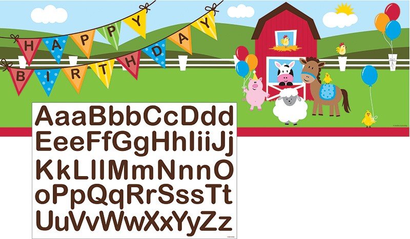 Banner Personalizable con Stickers FARM ANIMALS
