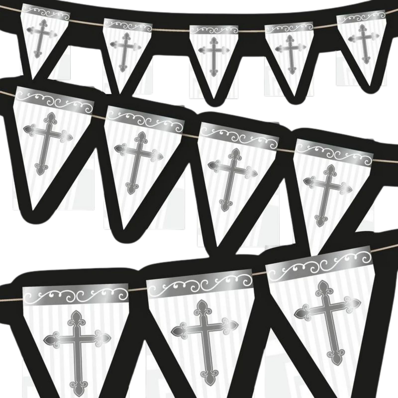 Fanion argenté Divinity de 3 mètres