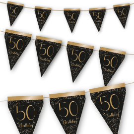 Elegante gagliardetto nero 50 anni