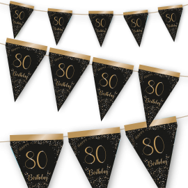 Elegante gagliardetto nero 80 anni