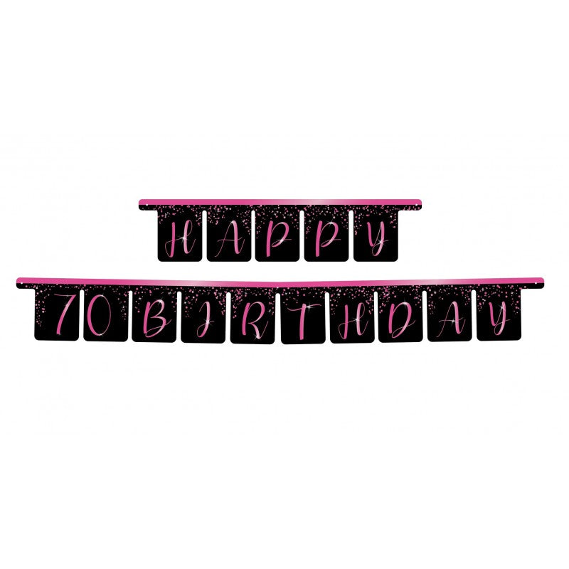 Banderin Elegant Pink 70 años 3 m