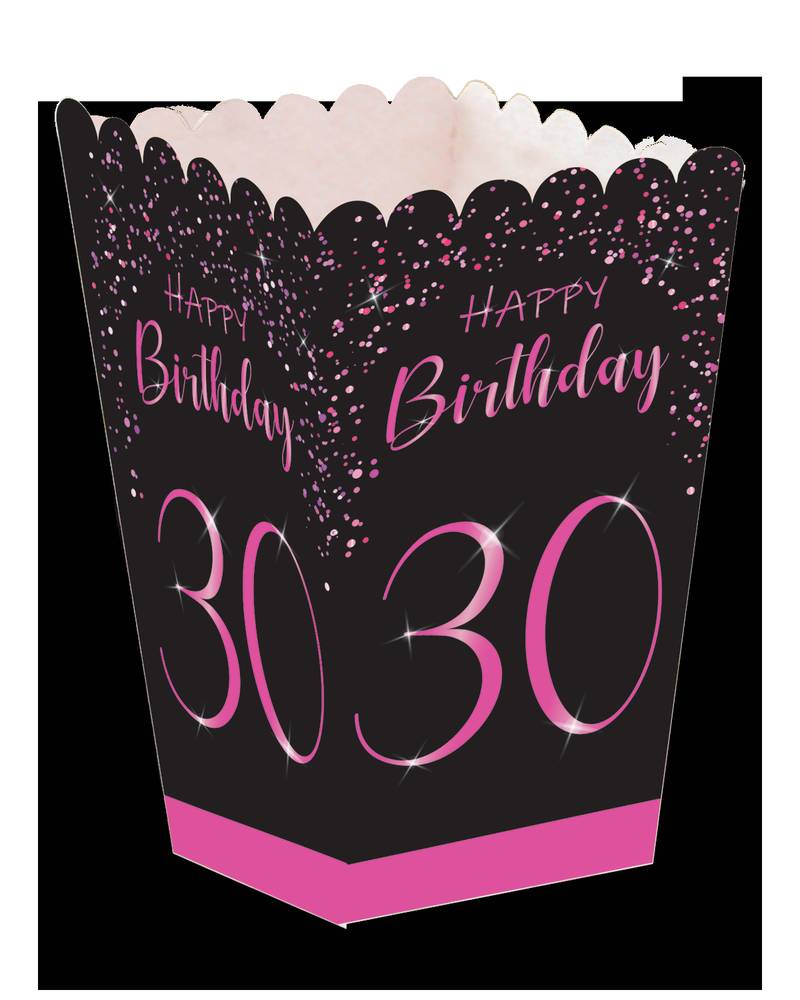 Elegante scatola alta rosa 30° anniversario 12 x 5 x 5 cm