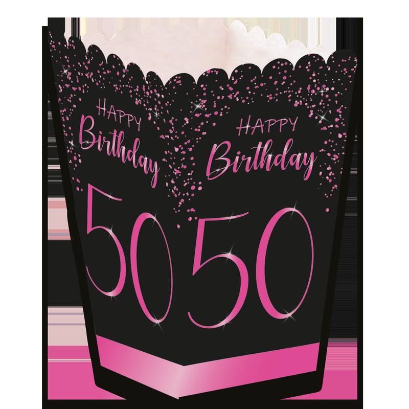 Elegante scatola alta rosa per il 50° anniversario
