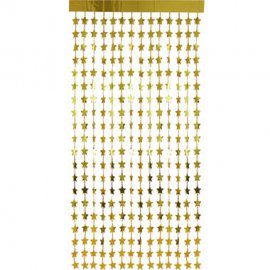 Cortina Estrellas Dorada 2 x 1 m