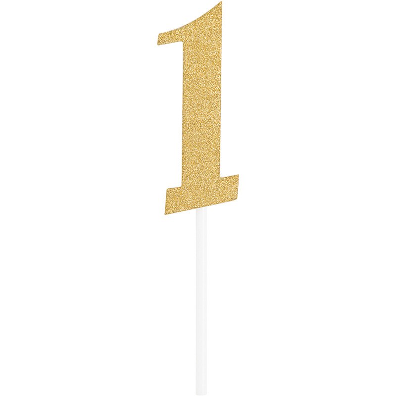 DECORAZIONE PER TORTA N. 1 GLITTER ORO