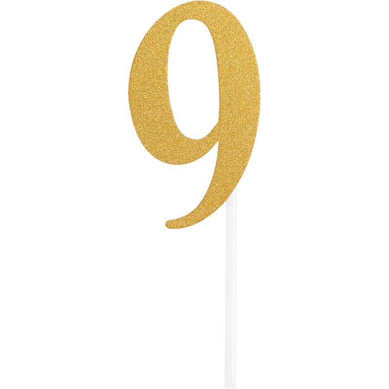 DECORAZIONE PER TORTA N. 9 GLITTER ORO