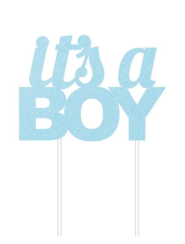 Decoración Pastel Boy Azul Glitter