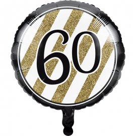 PALLONCINO IN FOIL 45 CM '60 NERO E ORO