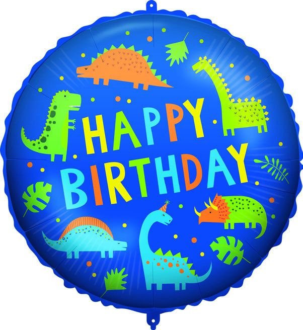 GLOBO FOIL 46 CM HAPPY BIRTHDAY DINO