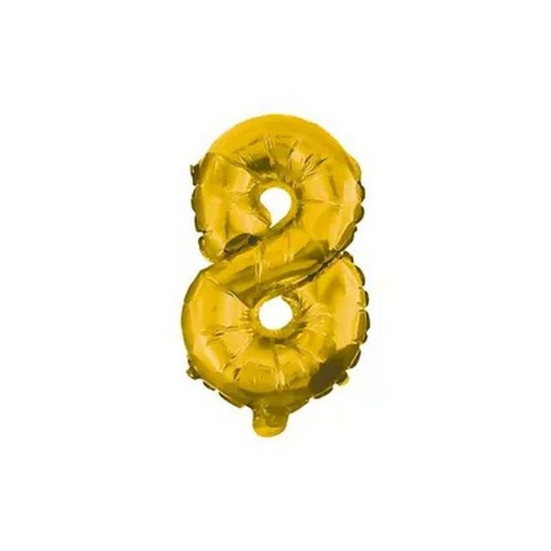GLOBO NUMERO 8 DE 32 CM GOLD