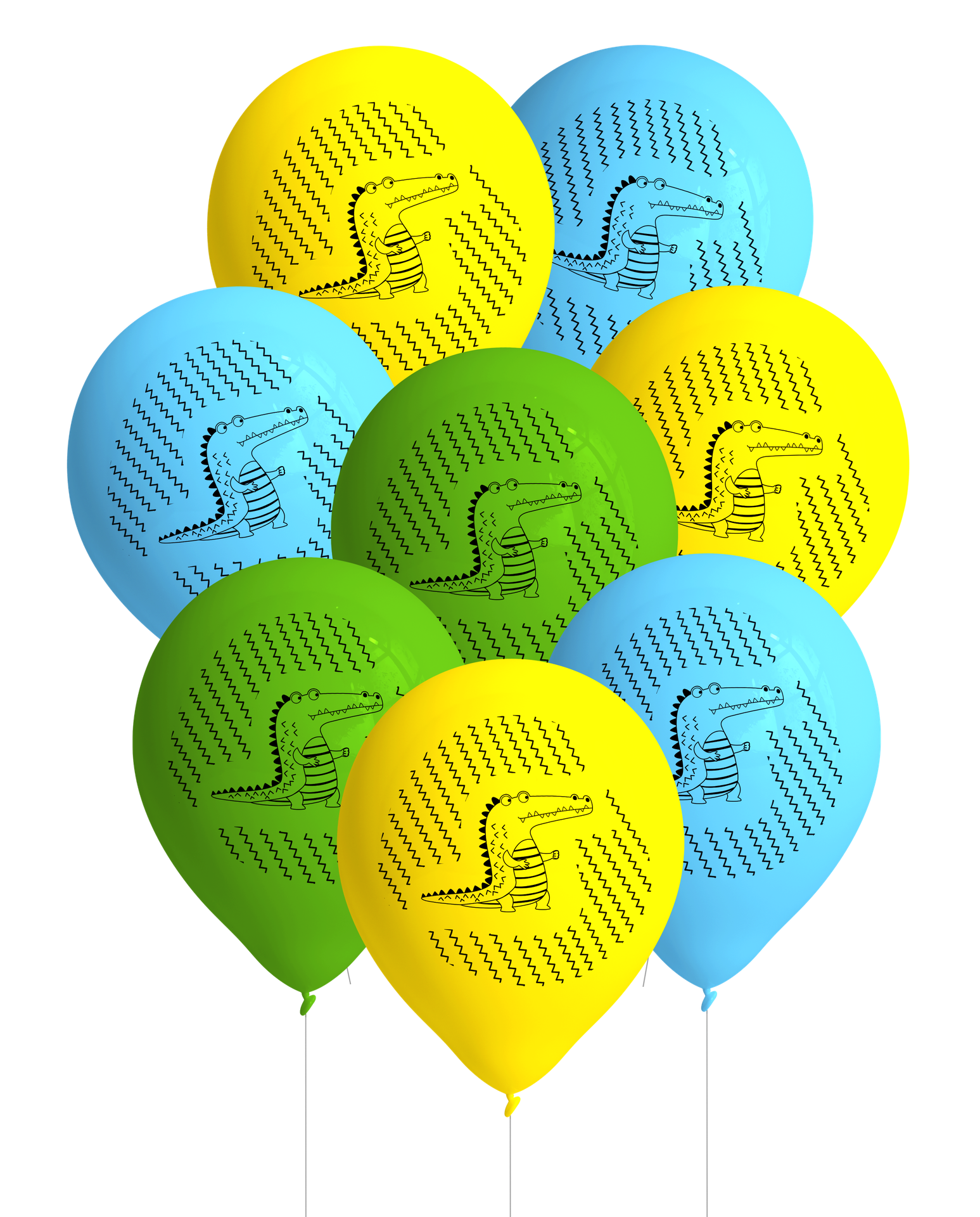 8 Globos de Látex ALLIGATOR PARTY